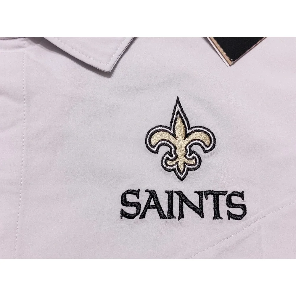 NIKE New Orleans Saints‎ NFL Polo Shirt Light Gray Men's XXL 2XL ~ New